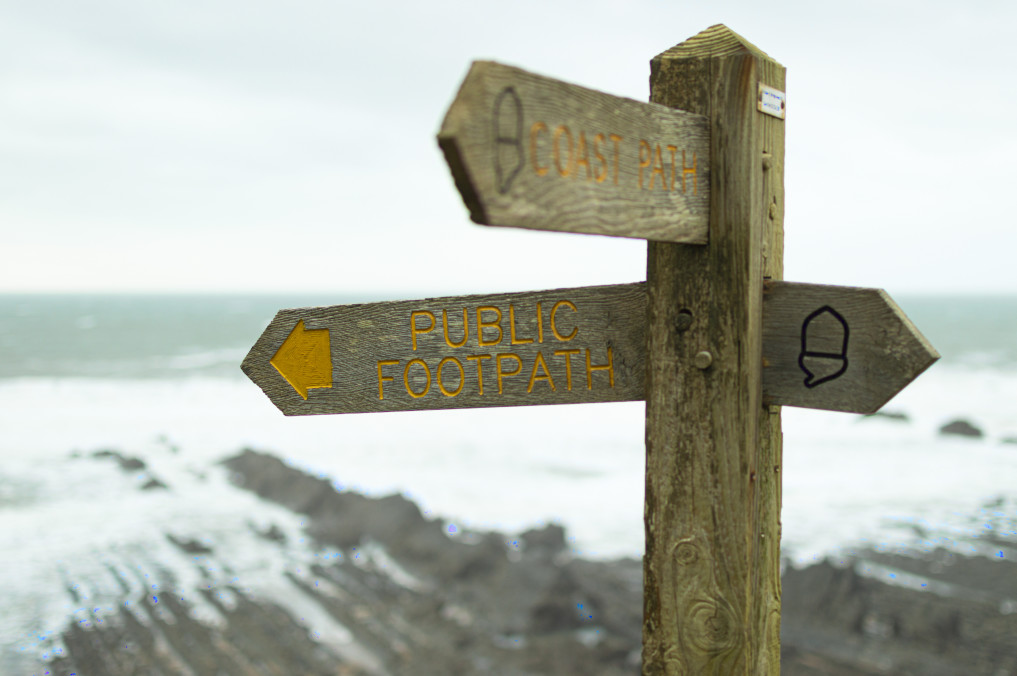 A sign post on a beach